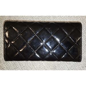 Armani Jeans‎ Wallet Clutch Quilted Snap Closure Black